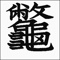 漢字「龞」の教科書体イメージ
