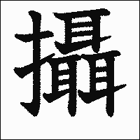 漢字「攝」の教科書体イメージ