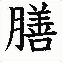 漢字「膳」の教科書体イメージ