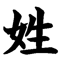 漢字「姓」の筆順(書き順)解説アニメーション