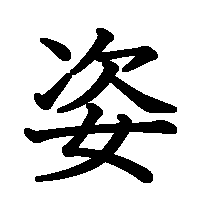 漢字「姿」の筆順(書き順)解説アニメーション