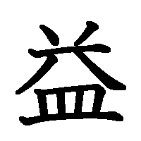 漢字「益」の筆順(書き順)解説アニメーション