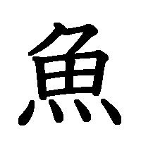 漢字「魚」の筆順(書き順)解説アニメーション