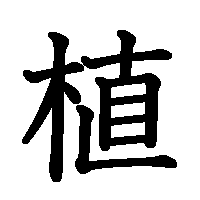 漢字「植」の筆順(書き順)解説アニメーション