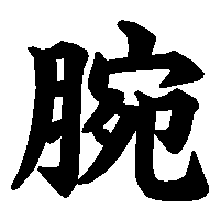 漢字「腕」の筆順(書き順)解説アニメーション