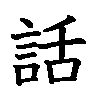 漢字「話」の筆順(書き順)解説アニメーション