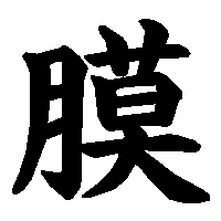 漢字「膜」の筆順(書き順)解説アニメーション
