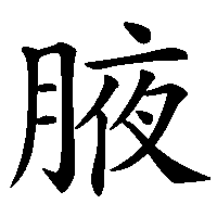 漢字「腋」の筆順(書き順)解説アニメーション