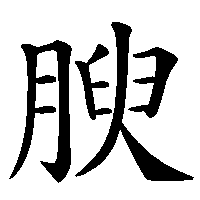漢字「腴」の筆順(書き順)解説アニメーション