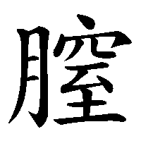 漢字「膣」の筆順(書き順)解説アニメーション