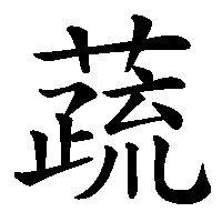 漢字「蔬」の筆順(書き順)解説アニメーション