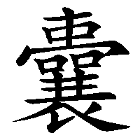 漢字「囊」の筆順(書き順)解説アニメーション