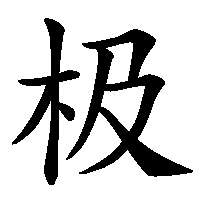 漢字「极」の筆順(書き順)解説アニメーション