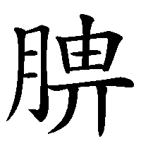 漢字「腗」の筆順(書き順)解説アニメーション
