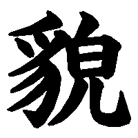 漢字「貌」の筆順(書き順)解説アニメーション