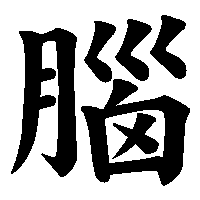 漢字「腦」の筆順(書き順)解説アニメーション