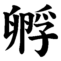 漢字「孵」の筆順(書き順)解説アニメーション