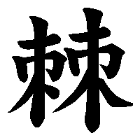 漢字「棘」の筆順(書き順)解説アニメーション