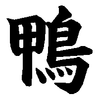 漢字「鴨」の筆順(書き順)解説アニメーション