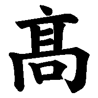 漢字「髙」の筆順(書き順)解説アニメーション
