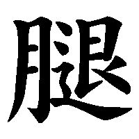 漢字「腿」の筆順(書き順)解説アニメーション