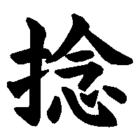 漢字「捻」の筆順(書き順)解説アニメーション