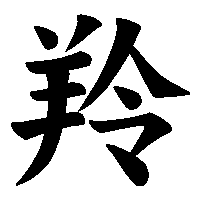 漢字「羚」の筆順(書き順)解説アニメーション