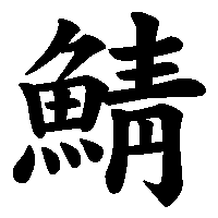 漢字「鯖」の筆順(書き順)解説アニメーション