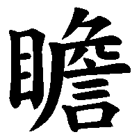 漢字「瞻」の筆順(書き順)解説アニメーション