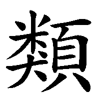 漢字「類」の筆順(書き順)解説アニメーション