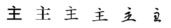 漢字「主」の書体による違い 漢字「主」の書体による違い