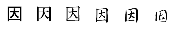書体による違い 書体による違い