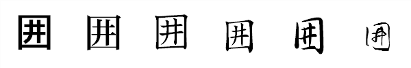 書体による違い 書体による違い