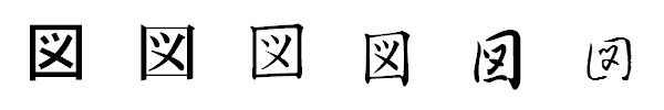 漢字「図」の書体による違い 漢字「図」の書体による違い