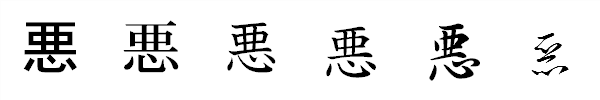 書体による違い 書体による違い