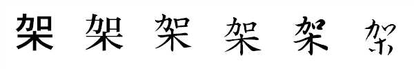 書体による違い 書体による違い