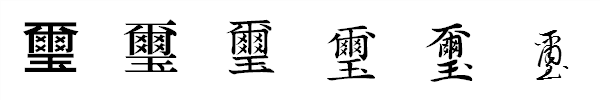 漢字「璽」の書体による違い 漢字「璽」の書体による違い