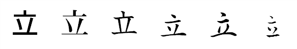 書体による違い 書体による違い