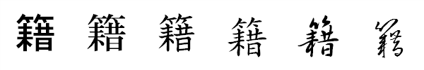 書体による違い 書体による違い