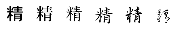 漢字「精」の書体による違い 漢字「精」の書体による違い