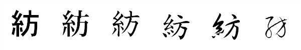 書体による違い 書体による違い