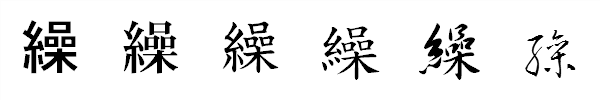 書体による違い 書体による違い