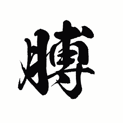 漢字「膊」の黒龍書体画像