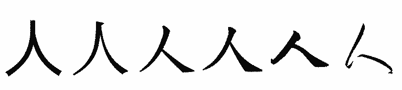 漢字「人」の書体比較