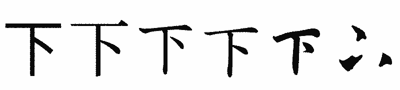 漢字「下」の書体比較