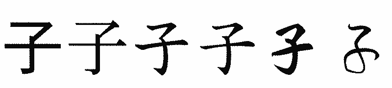 漢字「子」の書体比較