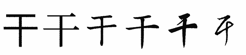 漢字「干」の書体比較