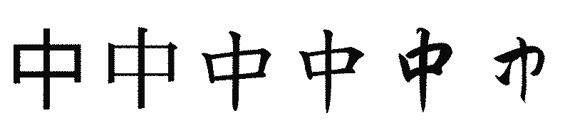 漢字「中」の書体比較