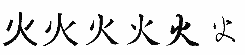 漢字「火」の書体比較