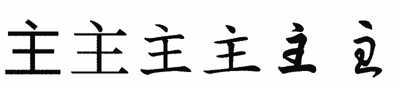 漢字「主」の書体比較